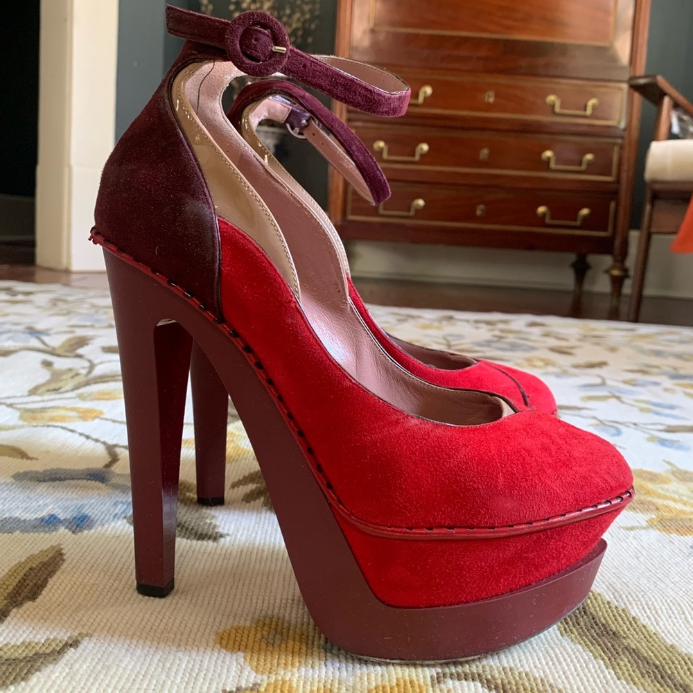 Jimmy Choi ‘Tavie’ Colorblock Suede Platform Pumps 39